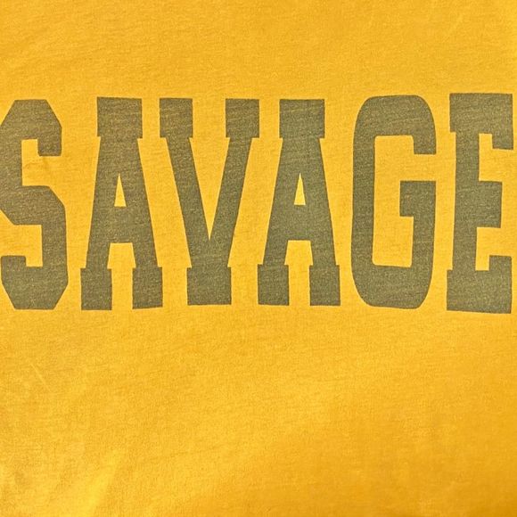 On Fire Distressed SAVAGE Crop Top - Size Medium - Picture 2 of 6